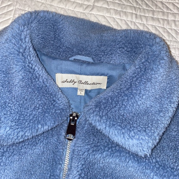 Debby Collection light blue fluffy jacket - Picture 2 of 3